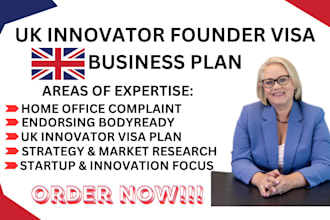 write UK innovator founder visa business plan endorsement and funding proof