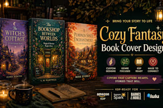design your cozy fantasy, mystery and scifi book cover for indie authors