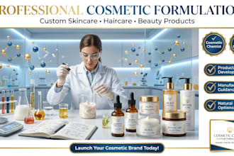 develop professional cosmetic formulation, cosmetic chemist and skincare product