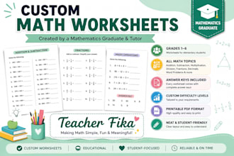 create math worksheets for grades 1 to 6