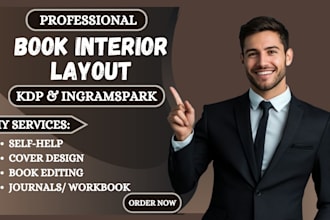 do interior book layout formatting editing cover redesign for KDP or ingramspark