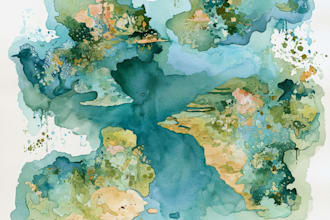 create a custom watercolor map illustration