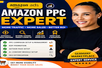 setup germany amazon PPC ads campaign management, sponsored ads, book promotion