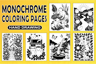 create custom monochrome coloring pages for KDP and print
