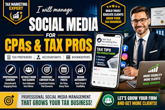 manage social media for tax preparers, cpas and bookkeeping firms