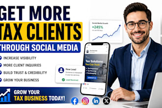 grow income tax, tax return, tax prep and bookkeeping social media for clients