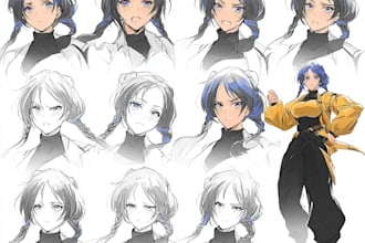design an anime reference sheet for your original character