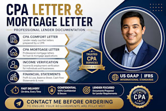 prepare CPA letter, CPA comfort letter, mortgage letter