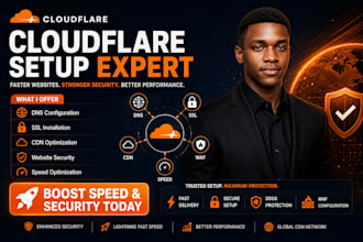 setup cloudflare dns, SSL, CDN, security and website optimization