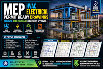 mep hvac electrical city permit ready drawings florida texas arizona california