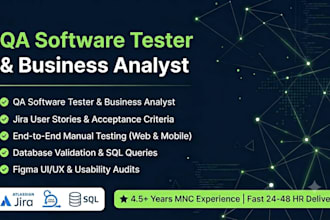 do end to end software testing business analysis and jira story writing