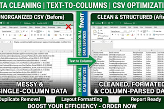 do excel csv data cleaning and formatting