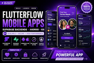 build flutterflow mobile apps, supabase backends, and android ios app mvps