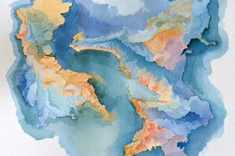 create elegant watercolor map design