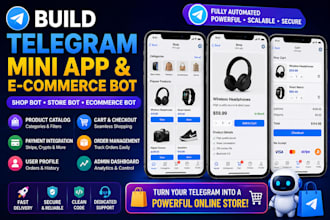 build telegram mini app, telegram shop bot, telegram store bot, ecommerce bot