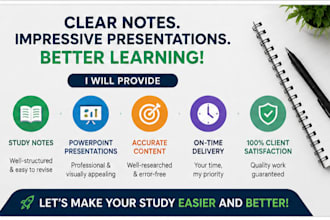 create professional study notes and powerpoint presentations for student