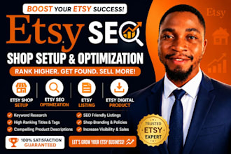 create etsy digital products, etsy SEO, and etsy shop setup