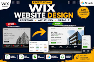 design a professional wix website redesign and airtable integration