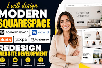 design modern squarespace ecwid duda pixpa godadddy redesign website development