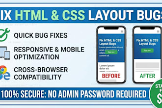 fix HTML CSS and responsive layout bugs on your website