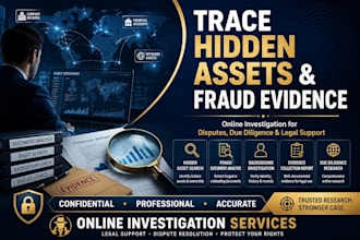 investigate online fraud, trace hidden assets, osint, skip tracing
