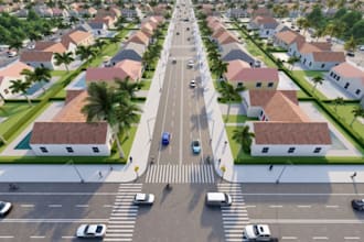 render 2d 3d master plan, site plan, residential site