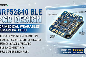 design nrf52840 ble smartpatch pcb for medical wearables