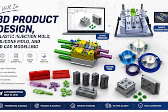 do product design, mold design, injection mold and solidworks cad modeling