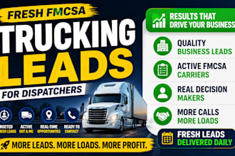 provide fresh fmcsa trucking leads for dispatchers