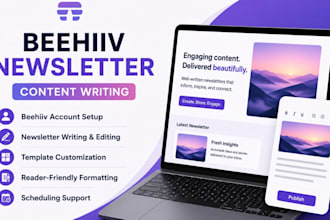 create and setup beehiiv newsletter with writing and editing