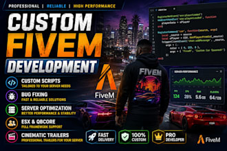 do custom fivem script, fivem server, fix bugs, optimize script, fivem trailer