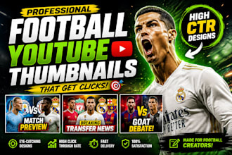 design football youtube thumbnails for match previews