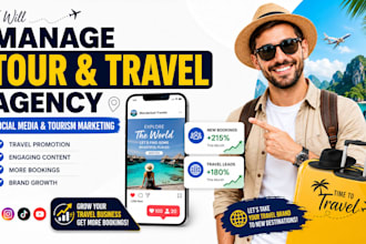 manage tour and travel agency social media, tourism marketing, travel promotion