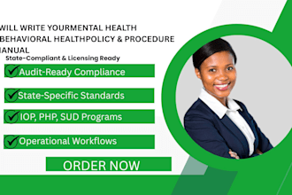write mental health and behavioral health policy and procedure manuals