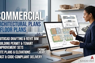 create commercial architectural drawings, floor plans and building plans