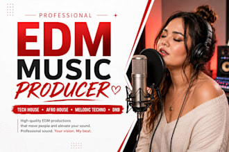 create nostalgic edm music, tech house, melodic techno, afro house, drum n bass