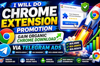 do chrome extension promotion gain organic chrome download via telegram ads