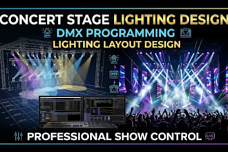 create a stunning stage lighting design and dmx programming for concert stage