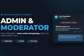 telegram moderator, community manager