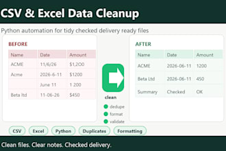 clean, format and automate CSV or excel data with python