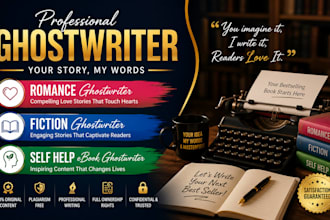 be fiction book ghostwriter, romance ghostwriter, self help ebook ghostwriter