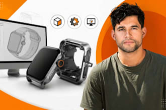 wearable device cad, smartwatch housing, wearable product cad modeling