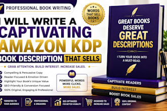 write a captivating amazon KDP book description that sells