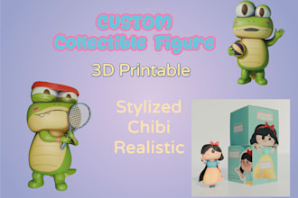 create a cute custom 3d printable collectible figure