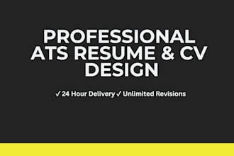 design professional ats friendly CV resume and cover letter