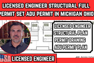 licensed engineer structural full permit set adu permit in michigan ohio