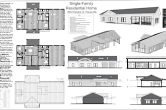 architect of city permit construction drawings, floor plans, framing plan