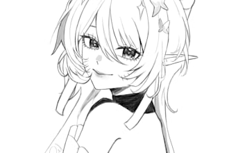 design anime vtuber model art and character illustration