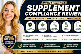 review supplement labels for fda, mocra and canada compliance