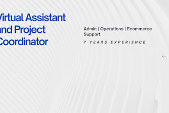 be your virtual assistant and project coordinator for your online business